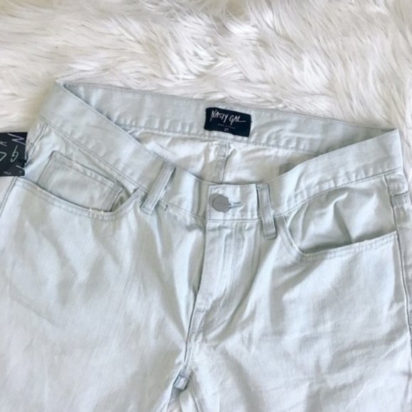 NWT Nasty Gal Light Wash Patch Boyfriend Jeans - Picture 6 of 8